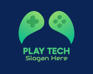 Gamepad - Green Leaf Controller logo design