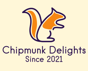 Chipmunk - Squirrel Line Art logo design