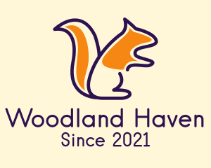 Woodland - Squirrel Line Art logo design