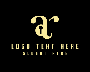 Secret - Keyhole Lock Letter A logo design