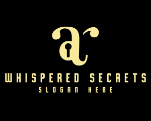 Secret - Keyhole Lock Letter A logo design