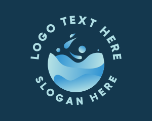 Wash - Clean Water Splash logo design