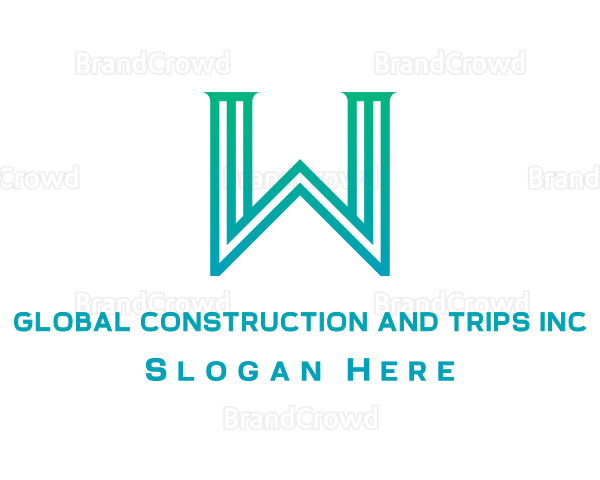 Gradient Pillar W Logo