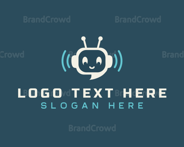 Cute Messaging Robot Logo