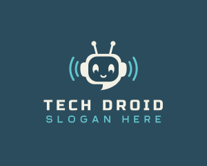 Droid - Cute Messaging Robot logo design