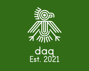White - Aztec Bird Symbol logo design