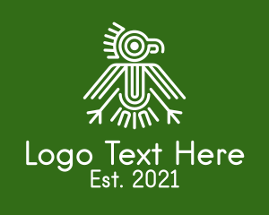 Sacred - Aztec Bird Symbol logo design