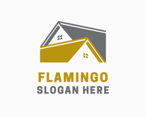 House Construction Roofing  Logo