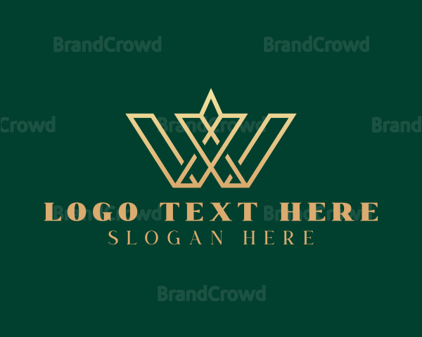 Elegant Geometric Diamond Letter W Logo