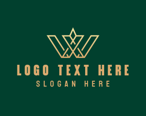 Expensive - Elegant Geometric Diamond Letter W logo design