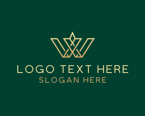 Jewel - Elegant Geometric Diamond Letter W logo design