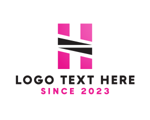 Contractor - Geometric Pink H logo design