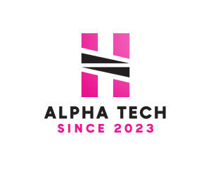 Alphabet - Geometric Pink H logo design