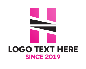 Alphabet - Geometric Pink H logo design
