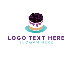 Cake - Blueberry Cheesecake Dessert logo design