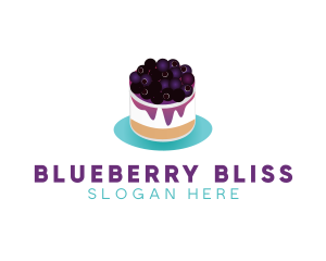 Blueberry Cheesecake Dessert logo design