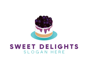Blueberry Cheesecake Dessert logo design