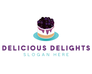 Blueberry Cheesecake Dessert logo design