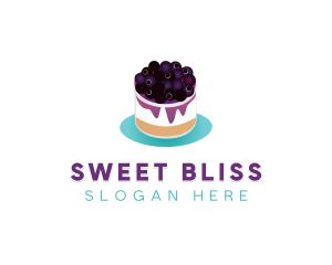 Blueberry Cheesecake Dessert logo design