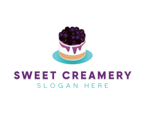 Blueberry Cheesecake Dessert logo design