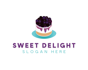 Blueberry Cheesecake Dessert logo design