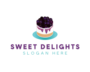 Blueberry Cheesecake Dessert logo design