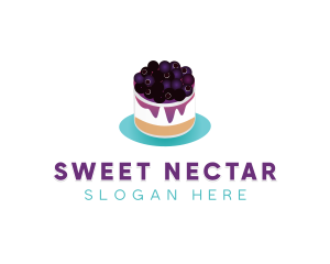 Blueberry Cheesecake Dessert logo design