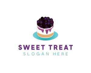 Blueberry Cheesecake Dessert logo design