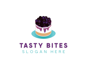 Blueberry Cheesecake Dessert logo design