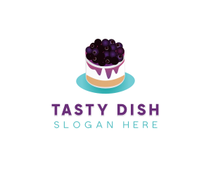 Blueberry Cheesecake Dessert logo design