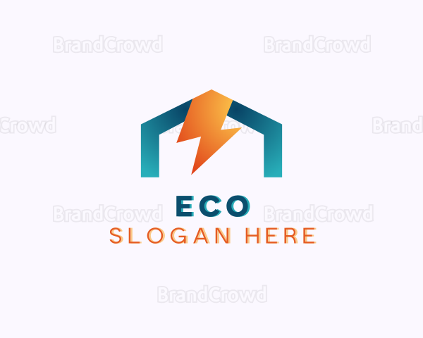 Home Lightning Bolt Electricity Logo