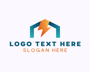 Plug - Home Lightning Bolt Electricity logo design