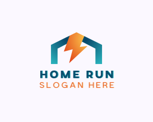 Home Lightning Bolt Electricity logo design