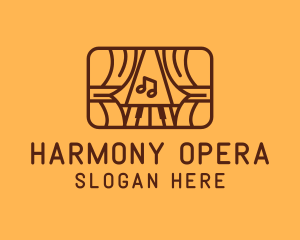 Opera - Brown Musical Theatre Stage logo design