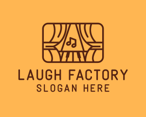Comedy - Brown Musical Theatre Stage logo design