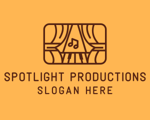 Show - Brown Musical Theatre Stage logo design