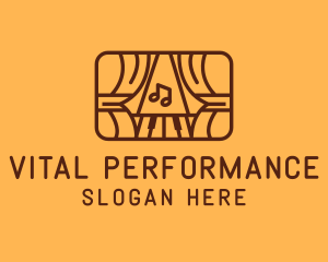 Performance - Brown Musical Theatre Stage logo design