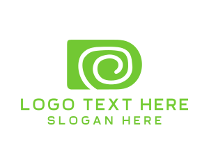 Letter - Green Spiral Letter D logo design
