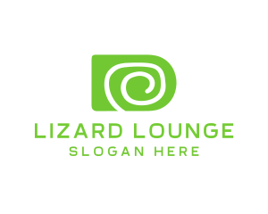 Lizard - Spiral Funky Letter D logo design