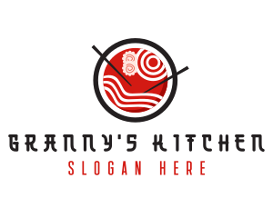 Japanese Ramen Chopsticks  logo design