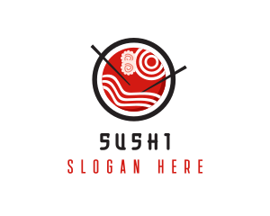 Japanese Ramen Chopsticks  logo design