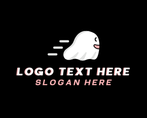 Haunted - Fast Spooky Ghost logo design