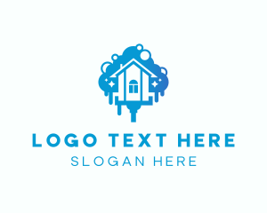 Negative Space - House Cleaning Wiper logo design