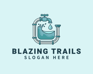 Pipeline Faucet Plumbing logo design