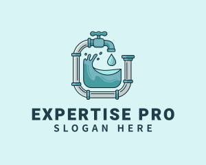 Pipeline Faucet Plumbing logo design