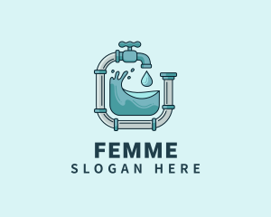 Pipeline Faucet Plumbing logo design