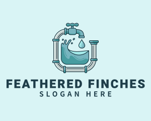 Pipeline Faucet Plumbing logo design