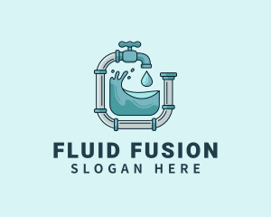 Pipeline Faucet Plumbing logo design