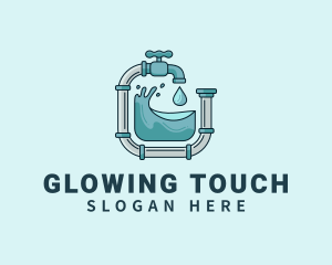 Pipeline Faucet Plumbing logo design