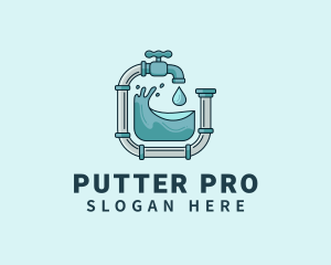 Pipeline Faucet Plumbing logo design